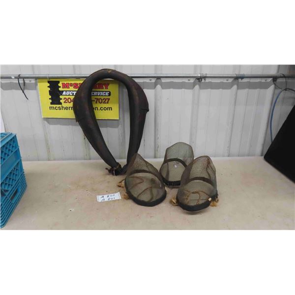 Horse Collar, 3 Vintage Horse Screen Face Masks