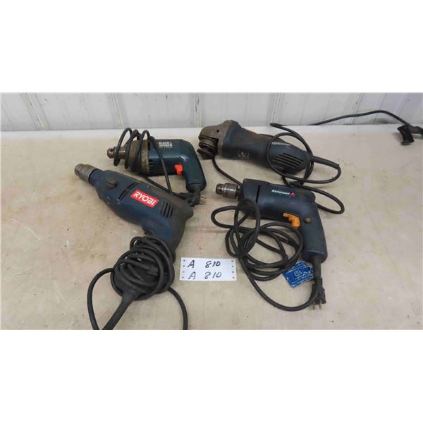 Black and Decker Power Drill, Ryobi Drill, Mastercraft 3/8'' Drill, Power 