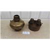 Image 1 : 2 Kerosene Lanterns - 1 Copper Double Burner, 1 Brass - No Chimneys