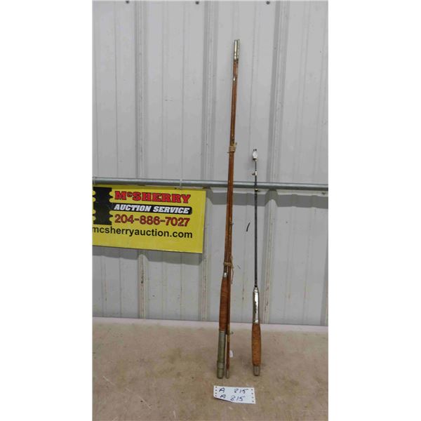 2 Fishing Rods - Union , Wood or Bamboo