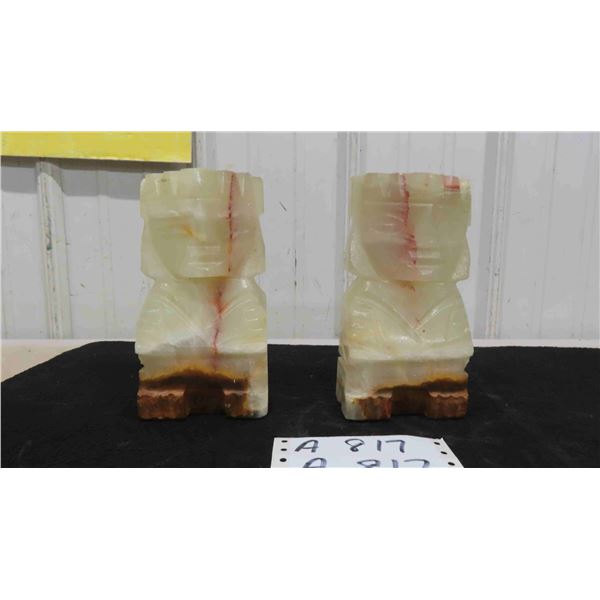 2 Alabaster Figures 7'' Tall