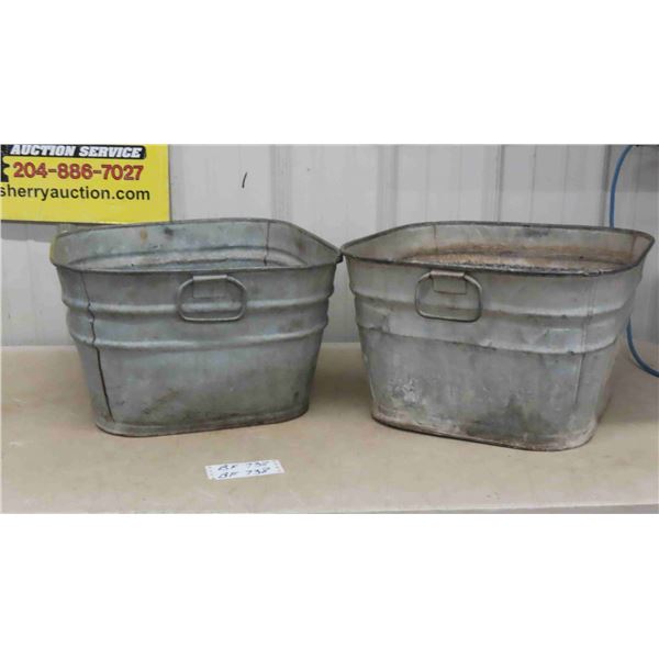 2 Galvonized Wash Tubs
