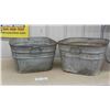 Image 1 : 2 Galvonized Wash Tubs