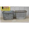 Image 5 : 2 Galvonized Wash Tubs