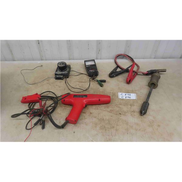 Vintage Slide Hammer, Power Timing Light, Booster Cable, Dwell-Tach