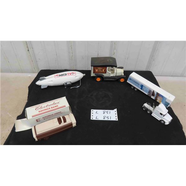Tonka Milk Truck , Electrolux Savings Bank, ABCD TV Toy, Truck and