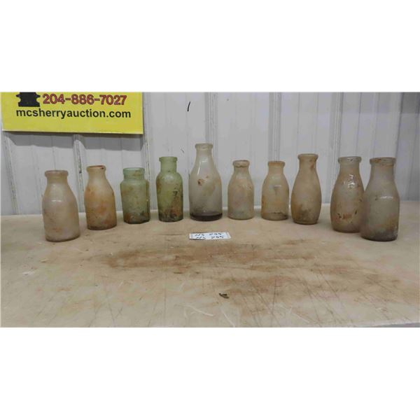 10 Vintage Glass Bottles