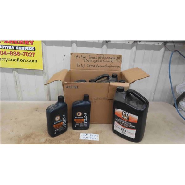 (4) Heavy Duty Unopened Antifreeze 1 Gallon , (2) 2 Cycle Engine Oil 1 