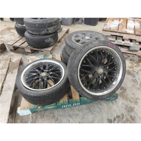 2 BMW Tires and Rims 225/40ZR18 -Rims Have Value, Tires Not Good