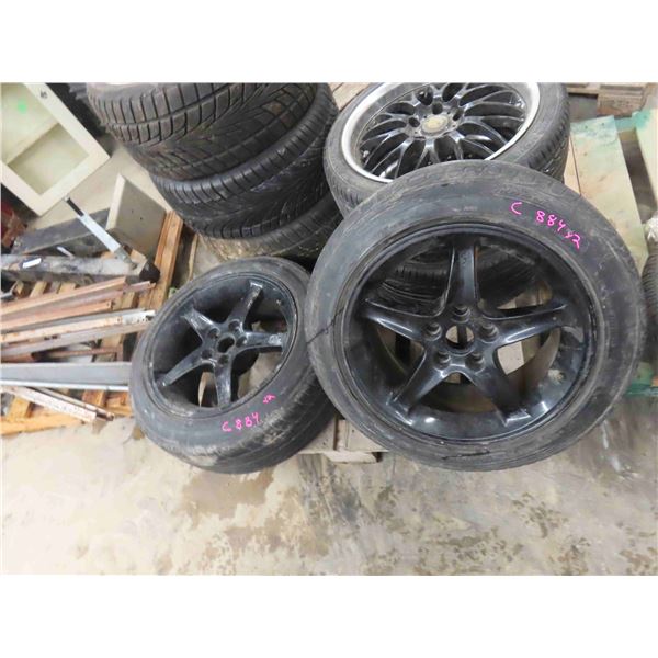 2 Tires and Rims 225/557R17 -Rims Have Value, Tires Not Good