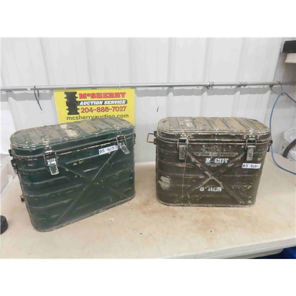 2 Military Food Containers with US Markings 15'' x 20'' x 9''
