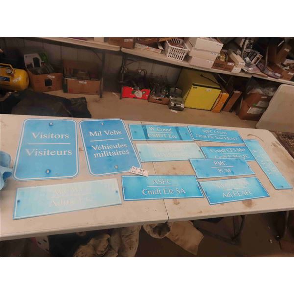 11 Metal English/French Signs 6'' x 18'' , 12'' x 18''