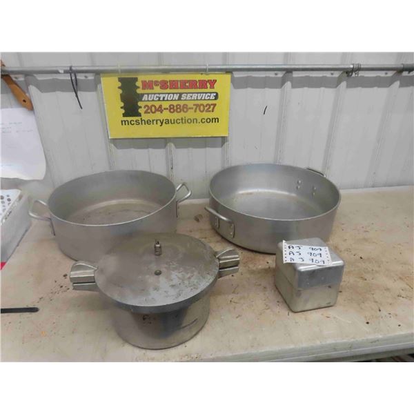 Pressure Cooker, 2 Heavy Aluminum Pots Biggest is 16'' Tall x 18'' Across