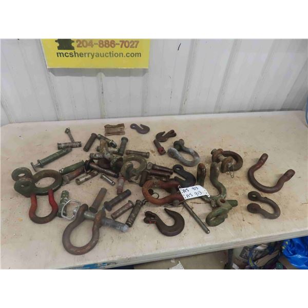 Quantity of Clevis, Pins, and Hooks