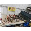 Image 1 : Metal Tool Box 32'' x 8 1/2'' x 8 1/2'' with Odds Tools Wrenches, Ratchet, 