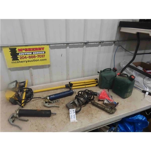Milwaukee Power Drill , Grease Guns, Halogen Light with Stand, Gas Can