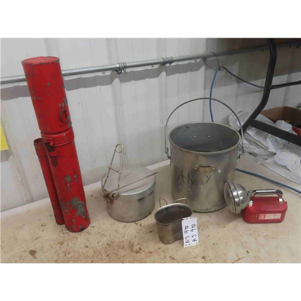 Metal Flare Case and Flares, Cooking Pots