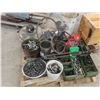 Image 1 : Pallet Lot of Bolts, Nuts, Cable Clamps, Cable Tighteners, 3 Electric Motors