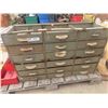 Image 2 : Pallet Lot of 18 Drawer Metal Organizer, Wood and Metal Parts Bins 23'' x 34''
