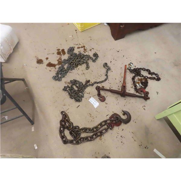 4 Chains 5'-12' , Load Ratchet Tightener, Load Binder