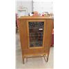 Image 1 : China Cabinet with Leaded/Stained Glass and Bottom Drawer 60'' x 35'' x 19''