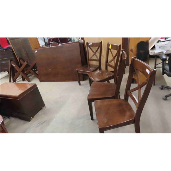 Modern Wood Table with 4 Chairs 40'' x 60''