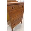 Image 6 : Oak Highboy Dresser 46'' x 30'' x 18'' with Swing Mirror 21'' x 26''