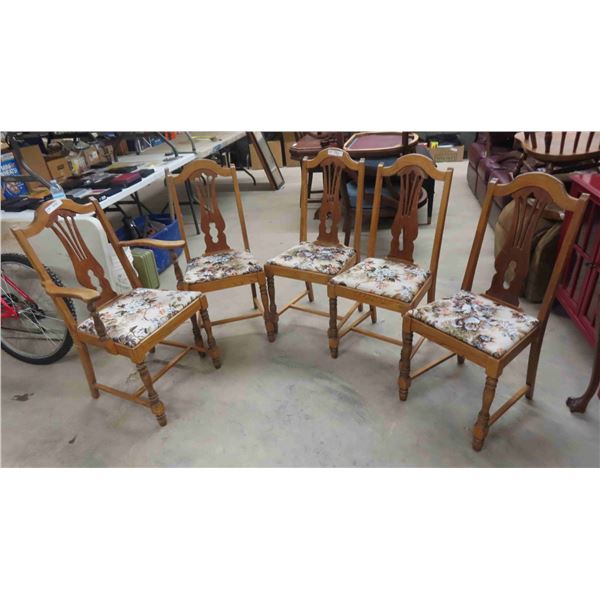 5 Dining Room Chairs (1 Captain Chair)