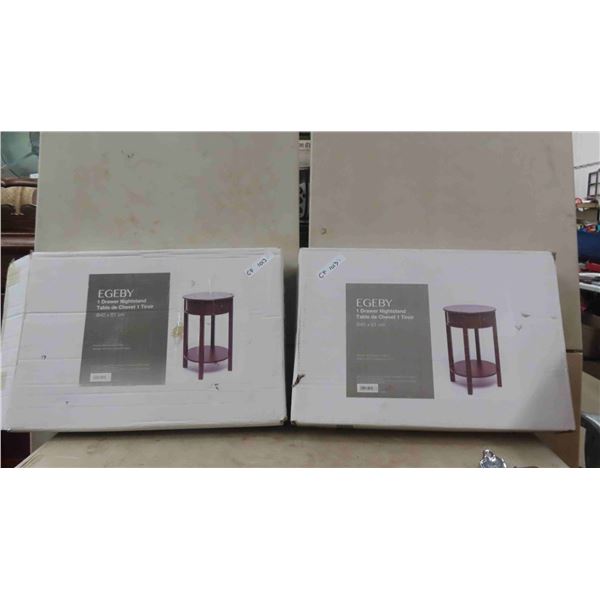 2 New Egeby 1 Drawer Night Stand 40cm x 61cm Unassembled in Box