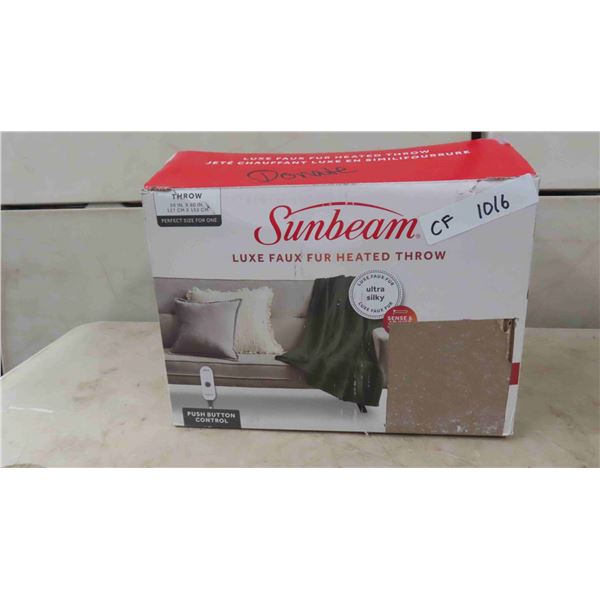 New Sunbeam Heated Throw Blanket 50'' x 60''