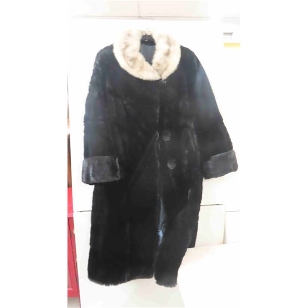 Ladies Long Winter Jacket with Fur Collar