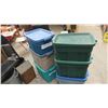 Image 4 : 6 Storage Tubs All with Lids