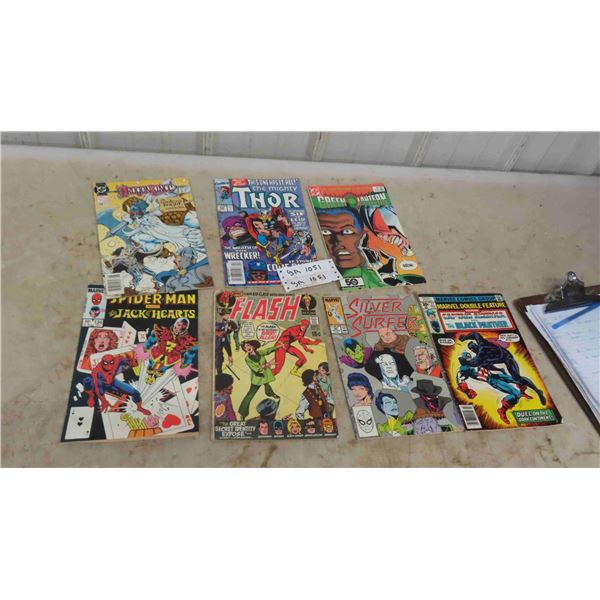 7 DC/Marvel Comics : 15 Cents , 30 Cents and Higher - Spiderman, Thor, Captain