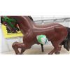 Image 13 : Vintage Metal Carousel Horse with Great Painting 28'' Tall x 36'' Long