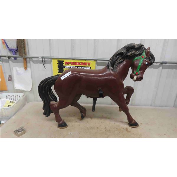 Vintage Metal Carousel Horse with Great Painting 28'' Tall x 36'' Long