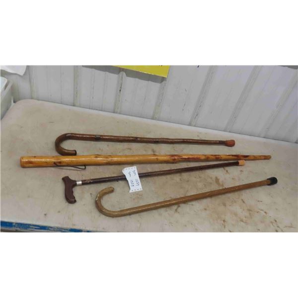 4 Wood Canes 