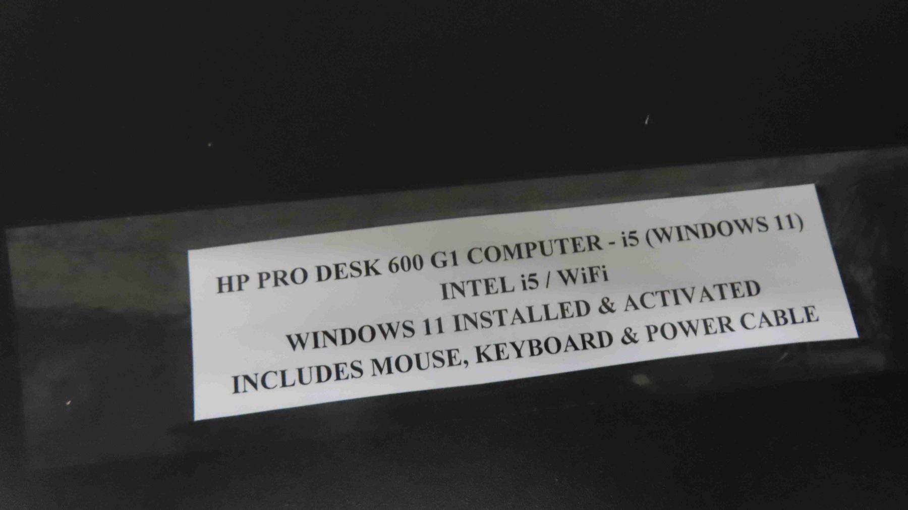 HP Pro Desk 600 GI Computer i5 (Windows 11) Intel i5 / Wifi Windows 11