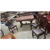 Image 1 : Dining Room Table 54'' x 42'' x 29'' with 5 Extra 9'' Leaves & 6 Chairs 
