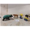 Image 1 : Bear, Tiger Figurine & Amish  Couple Salt + Pepper Shakers