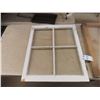 Image 2 : 2 Wooden Framed Old Window Panes - All Glass ; 23" X 28.5" + 26" x 27"