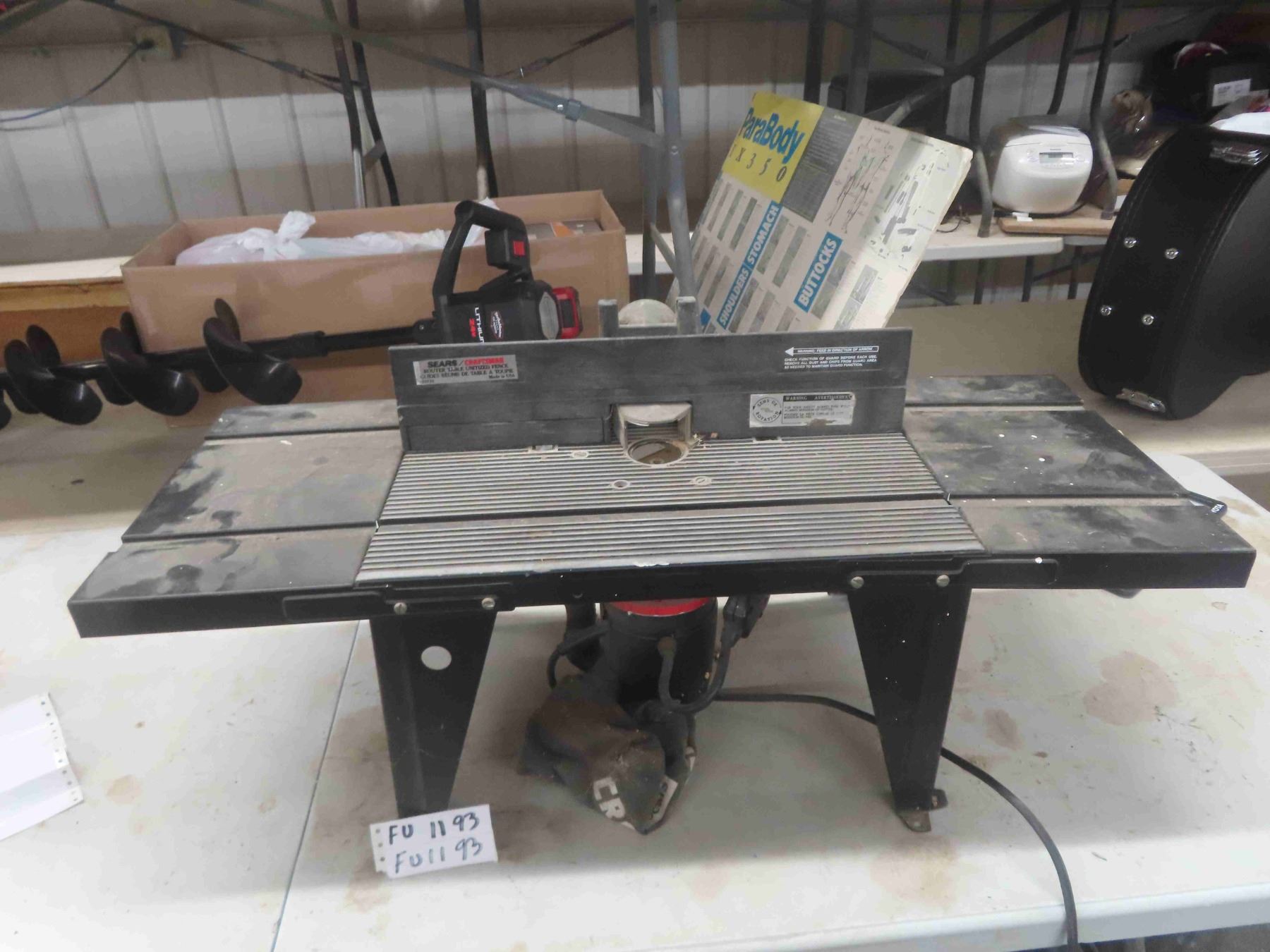 Master Craftsman Router Table Craftsman Router + Router Table - McSherry Auction Service Ltd.