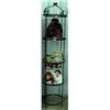 Image 1 : Tall Round Wrought Iron 4 Shelf Display Unit With Glass Shelves