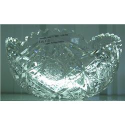 Cut Crystal American Bowl, Signed Libbey, Ca 1896 - 1900