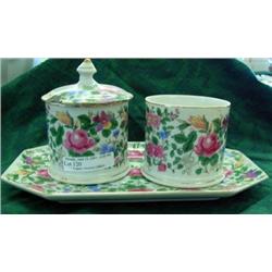 Chintz 3 Piece Floral Dresser Set By Imperial China