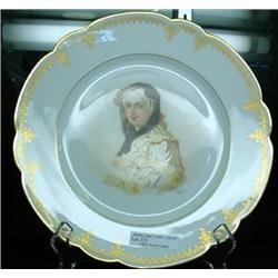 Sevres Marie Leozinska Portrait Plate, Signed Debrie, Ca 1900