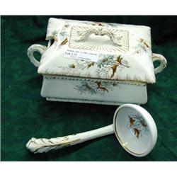 John Maddock & Son 7 Inch Covered Gravy Dish With Ladle