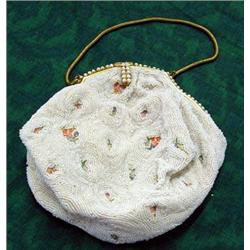 Beaded Handbag With Floral Motif
