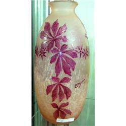 Legras Early 20th Century Cameo Vase, 11 3/4 Inches, Pink