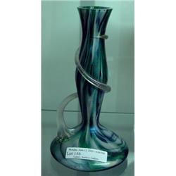 Early 20th Century Austrian Palm - Koenig Art Glass Vase, 6 1/2 Inches