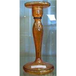 Czech Marigold Iridescent Tall Candlestick